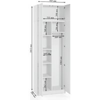 Шкаф распашной Soma Lord Lite 2-х створчатый 80x240 (белый) - Превью изображения №4 — Интернет-магазин ПроЗаказ