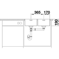 Кухонная мойка Blanco Andano 340/340-IF/A 525248 (с клапаном-автоматом, сатин) - Превью изображения №6 — Интернет-магазин ПроЗаказ