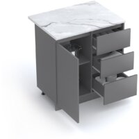 Шкаф напольный Артём-Мебель Мэри 800мм СН-114.232-р (серый графит) - Превью изображения №2 — Интернет-магазин ПроЗаказ