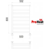 Полотенцесушитель ProHeat Line 50x80 (с полкой) - Превью изображения №2 — Интернет-магазин ПроЗаказ