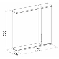  Mixline Шкаф с зеркалом Лайн 70 553017 (правый, с подсветкой) - Превью изображения №6 — Интернет-магазин ПроЗаказ