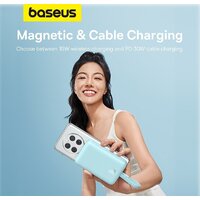 Внешний аккумулятор Baseus Magnetic Fast Charge Power Bank Type-C Edition 30W 10000mAh (мятный) - Превью изображения №13 — Интернет-магазин ПроЗаказ