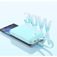 Внешний аккумулятор Baseus Magnetic Fast Charge Power Bank Type-C Edition 30W 10000mAh (мятный) - Превью изображения №10 — Интернет-магазин ПроЗаказ