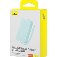 Внешний аккумулятор Baseus Magnetic Fast Charge Power Bank Type-C Edition 30W 10000mAh (мятный) - Превью изображения №7 — Интернет-магазин ПроЗаказ