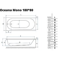 Ванна Excellent Oceana Mono 180x80 - Превью изображения №2 — Интернет-магазин ПроЗаказ