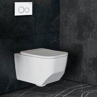 Унитаз подвесной Roxen Boro One Rimless 6 в 1 StounFix Dual Fresh 506177 (кнопка: белый глянец) - Превью изображения №9 — Интернет-магазин ПроЗаказ