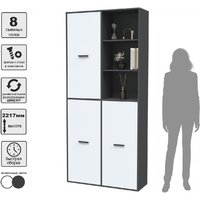 Шкаф распашной Интерлиния Skill-20 (3) (антрацит/белый) - Превью изображения №9 — Интернет-магазин ПроЗаказ