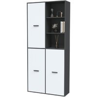 Шкаф распашной Интерлиния Skill-20 (3) (антрацит/белый) - Превью изображения №2 — Интернет-магазин ПроЗаказ