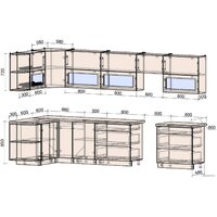 Готовая кухня Интерлиния Мила Матте 1.5x3.6 Б левая (индиго/индиго глянец/кастилло темный) - Превью изображения №4 — Интернет-магазин ПроЗаказ