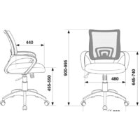 Офисное кресло Бюрократ CH-695N/DG/TW-11 (черный/серый) - Превью изображения №5 — Интернет-магазин ПроЗаказ