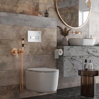 Унитаз подвесной Roxen Simple Compact в комплекте с инсталляцией StounFix Dual Fresh 6 в 1 964407 (кнопка: белое стекло) - Превью изображения №12 — Интернет-магазин ПроЗаказ