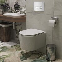 Унитаз подвесной Roxen Simple Compact в комплекте с инсталляцией StounFix Dual Fresh 6 в 1 964407 (кнопка: белое стекло) - Превью изображения №10 — Интернет-магазин ПроЗаказ