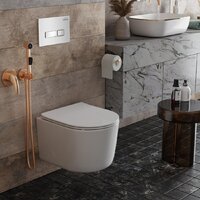 Унитаз подвесной Roxen Simple Compact в комплекте с инсталляцией StounFix Dual Fresh 6 в 1 964407 (кнопка: белое стекло) - Превью изображения №17 — Интернет-магазин ПроЗаказ