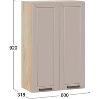 Шкаф навесной Трия Лорас 1ВВ6 с двумя дверями (дуб крафт золотой/холст латте) - Превью изображения №3 — Интернет-магазин ПроЗаказ