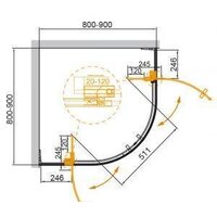 Душевой уголок Cezares SLIDER-R-2-80/90-C-Cr - Превью изображения №2 — Интернет-магазин ПроЗаказ