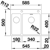 Кухонная мойка Blanco Andano 340/180-IF/A 525247 (с клапаном-автоматом, сатин) - Превью изображения №5 — Интернет-магазин ПроЗаказ