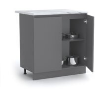 Шкаф напольный Артём-Мебель Мэри 800мм СН-114.231 (серый графит) - Превью изображения №2 — Интернет-магазин ПроЗаказ