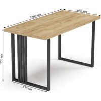 Кухонный стол Mio Tesoro Laim 36 120x66 (дуб крафт золотой/черный) - Превью изображения №5 — Интернет-магазин ПроЗаказ