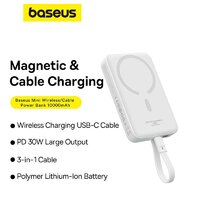 Внешний аккумулятор Baseus Magnetic Fast Charge Power Bank Type-C Edition 30W 10000mAh (белый) - Превью изображения №12 — Интернет-магазин ПроЗаказ