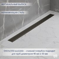 Трап/канал Lauter 2120865-С1GM 600x100 (оружейная сталь) - Превью изображения №2 — Интернет-магазин ПроЗаказ