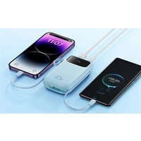 Внешний аккумулятор Baseus Qpow2 Dual-Cable Digital Display Fast Charge Power Bank 22.5W 10000mAh (голубой) - Превью изображения №8 — Интернет-магазин ПроЗаказ