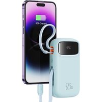Внешний аккумулятор Baseus Qpow2 Dual-Cable Digital Display Fast Charge Power Bank 22.5W 10000mAh (голубой) - Превью изображения №3 — Интернет-магазин ПроЗаказ