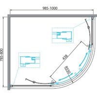 Душевой уголок BelBagno DUE-RH-2-100/80-C-Cr - Превью изображения №4 — Интернет-магазин ПроЗаказ