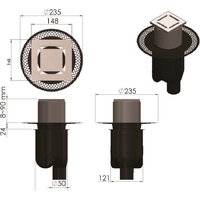 Трап/канал Berges Wasserhaus Platz Norma 150x150 090059 (матовый хром) - Превью изображения №6 — Интернет-магазин ПроЗаказ