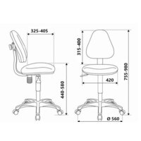Компьютерное кресло Бюрократ KD-4/STICK-BLUE (голубой) - Превью изображения №5 — Интернет-магазин ПроЗаказ