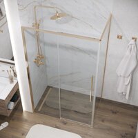 Душевой уголок Grossman Galaxy 100x90x195 120.K33.01.1090.32.00 (золото сатин/прозрачное стекло) - Превью изображения №9 — Интернет-магазин ПроЗаказ