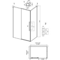 Душевой уголок Grossman Galaxy 100x90x195 120.K33.01.1090.32.00 (золото сатин/прозрачное стекло) - Превью изображения №10 — Интернет-магазин ПроЗаказ