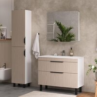  Volna Тумба с умывальником Lotty 100.2Y Pulsus + Pulsus 100 (латте, напольная) - Превью изображения №9 — Интернет-магазин ПроЗаказ