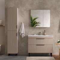  Volna Тумба с умывальником Lotty 100.2Y Pulsus + Pulsus 100 (латте, напольная) - Превью изображения №8 — Интернет-магазин ПроЗаказ