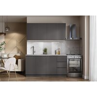 Готовая кухня Артём-Мебель Мэри СН-114 ДСП 1.6м (серый графит) - Превью изображения №3 — Интернет-магазин ПроЗаказ