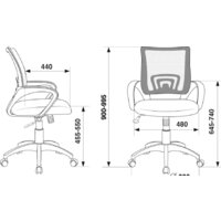 Офисное кресло Бюрократ CH-695N/OR/TW-11 (черный/оранжевый) - Превью изображения №5 — Интернет-магазин ПроЗаказ