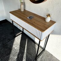Консольный стол Shtabe Royal 5011 эко (белый/дуб кантри золотой/черный) - Превью изображения №4 — Интернет-магазин ПроЗаказ