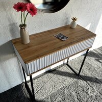 Консольный стол Shtabe Royal 5011 эко (белый/дуб кантри золотой/черный) - Превью изображения №3 — Интернет-магазин ПроЗаказ