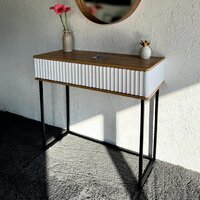 Консольный стол Shtabe Royal 5011 эко (белый/дуб кантри золотой/черный) - Превью изображения №2 — Интернет-магазин ПроЗаказ
