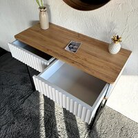 Консольный стол Shtabe Royal 5011 эко (белый/дуб кантри золотой/черный) - Превью изображения №8 — Интернет-магазин ПроЗаказ