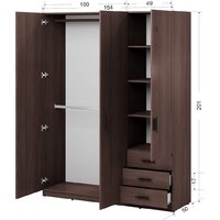 Шкаф распашной Involux Престон 226H022 (венге) - Превью изображения №3 — Интернет-магазин ПроЗаказ