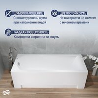 Ванна Lauter Amelia 160 21204060 (с ножками и сифоном 21Y11010 хром) - Превью изображения №4 — Интернет-магазин ПроЗаказ