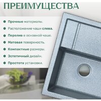 Кухонная мойка Saniteco Fortis (графит) - Превью изображения №4 — Интернет-магазин ПроЗаказ