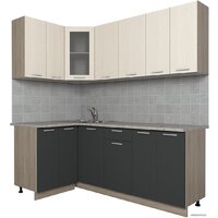 Интерлиния Мила 12x20 (антрацит/вудлайн кремовый)