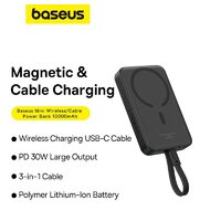 Внешний аккумулятор Baseus Magnetic Fast Charge Power Bank Type-C Edition 30W 10000mAh (черный) - Превью изображения №12 — Интернет-магазин ПроЗаказ