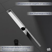Трап/канал Lauter 2120161-LH 600x70 (хром) - Превью изображения №3 — Интернет-магазин ПроЗаказ