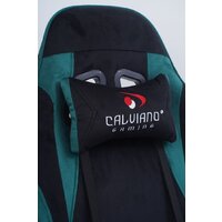 Игровое (геймерское) кресло Calviano 1584 (велюр, черный/зеленый) - Превью изображения №16 — Интернет-магазин ПроЗаказ
