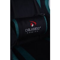 Игровое (геймерское) кресло Calviano 1584 (велюр, черный/зеленый) - Превью изображения №14 — Интернет-магазин ПроЗаказ