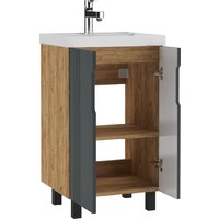  Айсберг Тумба под умывальник Bazis 50 Марта без ящика (дуб вотан) - Превью изображения №2 — Интернет-магазин ПроЗаказ