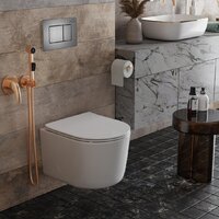 Унитаз подвесной Roxen Simple Compact в комплекте с инсталляцией StounFix Dual Fresh 6 в 1 954681 (кнопка: оружейная сталь) - Превью изображения №14 — Интернет-магазин ПроЗаказ