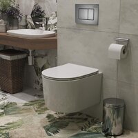 Унитаз подвесной Roxen Simple Compact в комплекте с инсталляцией StounFix Dual Fresh 6 в 1 954681 (кнопка: оружейная сталь) - Превью изображения №11 — Интернет-магазин ПроЗаказ